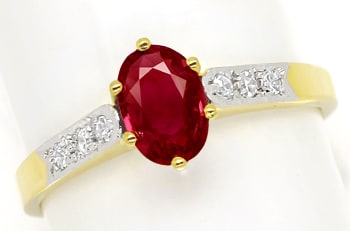 Foto 1 - Diamantenring, Top 0,6ct ovaler Rubin in 585er Gelbgold, R9950