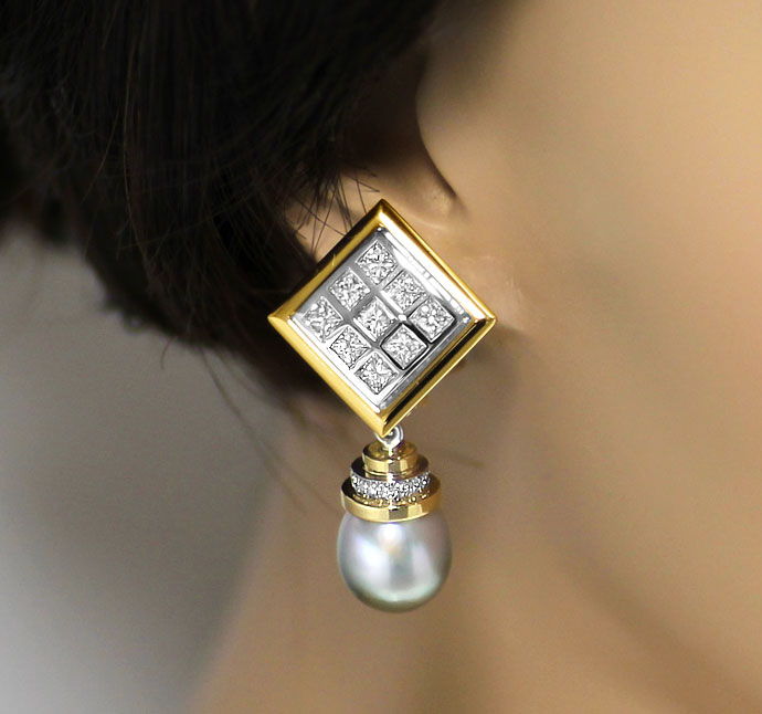 Foto 6 - Variable Ohrringe mit 3,46ct Diamanten und Südseeperlen, S9094