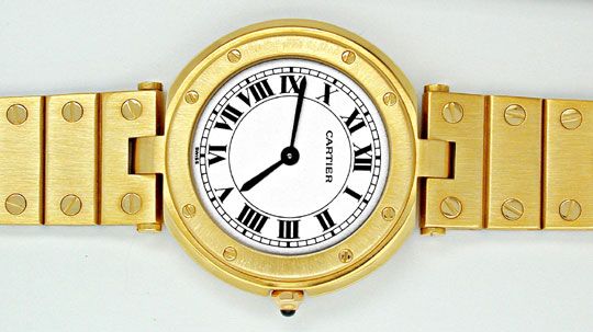 Foto 1 - Orig. Cartier Santos Gelbgold Herren Uhr Geprüft Neuz., U1799